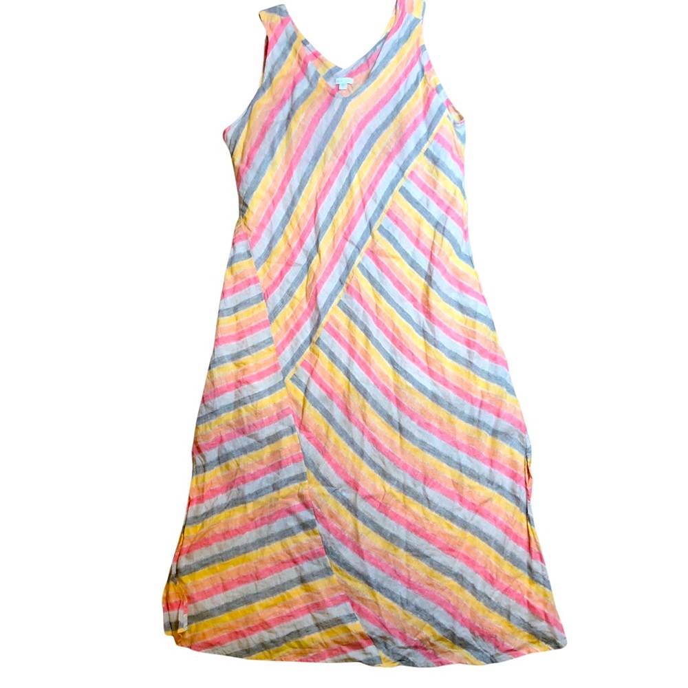 Striped Multicolor Tank Maxi Dress - Lightweight Summer Style